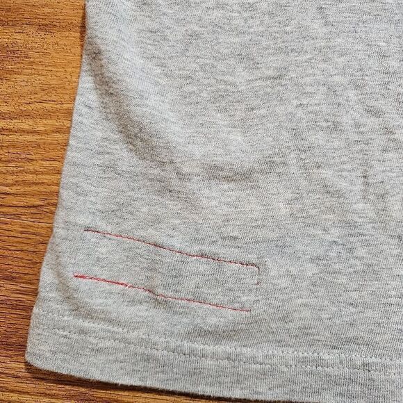 Champion 100 Chenille Logo Heavy Cotton Tee Shirt Grey Blue Men's Small S Rare - Picture 4 of 8